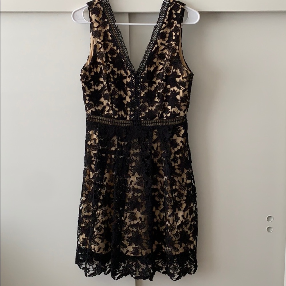 Black & nude cocktail dress